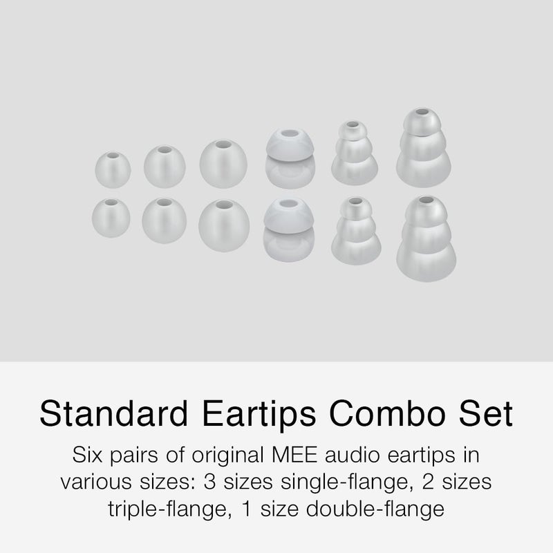 MEE audio Standard Eartips Ear Tip Combo Set (6 Pairs in Various Sizes, Clear) for M6 / M6 PRO / MX PRO series / Pinnacle P1 / P2 / X1 / X5 / X6 / M9B / M6B and Other Earphones, Earbuds - Image 2